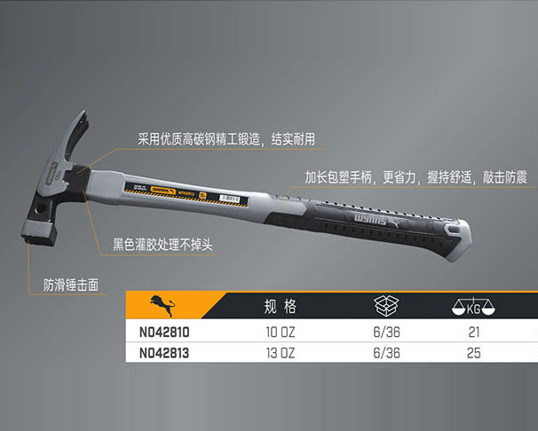N042810 N042813 加長(zhǎng)包塑柄羊角錘（方頭直角）